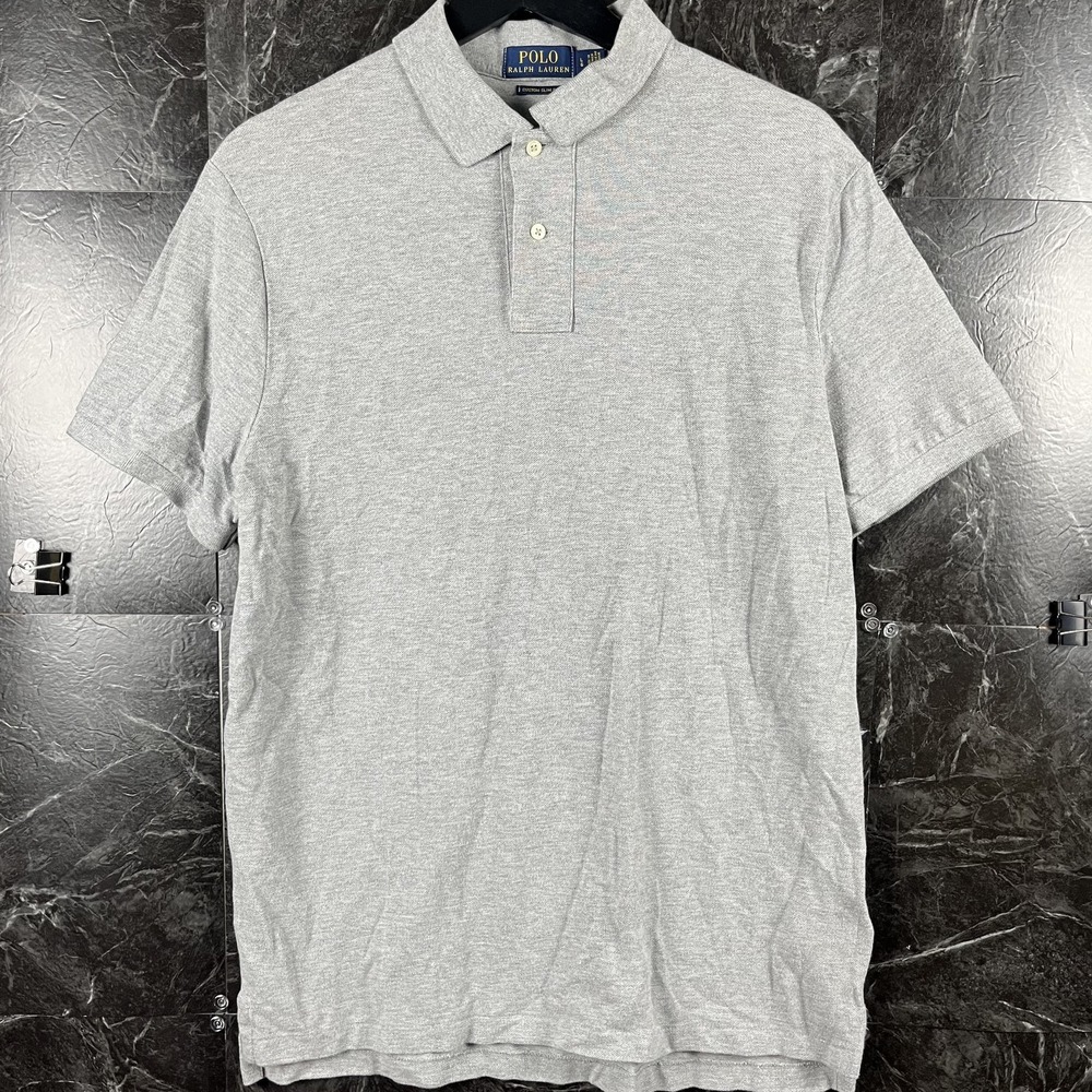 Polo Ralph Lauren Men's Grey Slim Polo Shirt Large